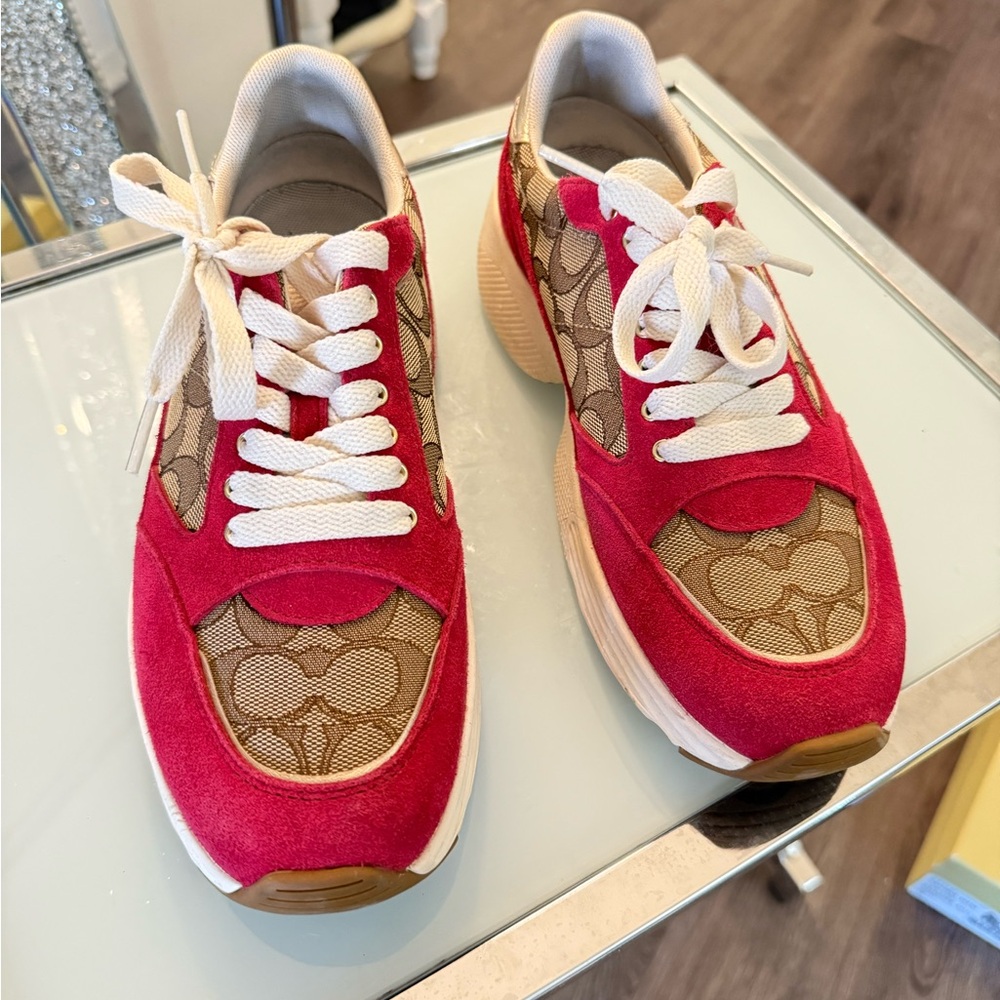 Women's coach Red and Brown Sneakers